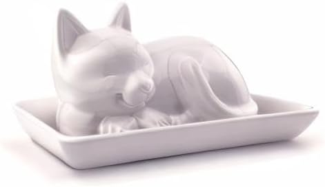 Adorable Cat Ceramic Butter Dish - Unique and Versatile Kitchen Accessory - Durable and Creative Way to Store and Serve Butter