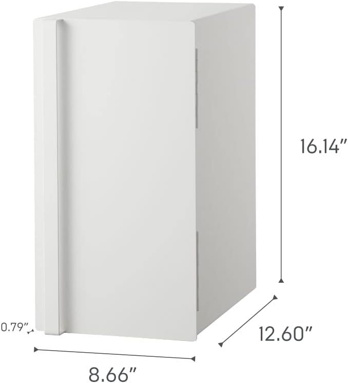 Yamazaki Home Tower Bread Box Keeper Holder Container, Metal Bread Holder Saver, Slim Space Saving Counter Storage - Vertical - Steel