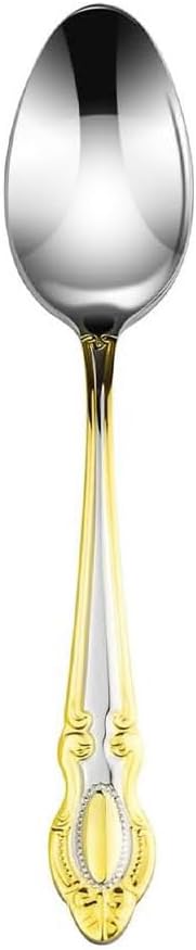 WORLD GIFTS 3 Piece Russian Tea Set Crystal Tempered Hot Tea Glasses with Metal Glass Holders Podstakannik w/Teaspoon - Vintage Design Drinkware - 1 glass, 1 holder, 1 spoon