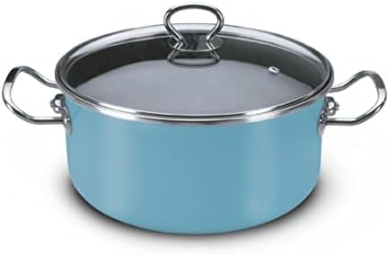 Vasconia Elegance 10-Piece Nonstick Cookware Set for Most Stove Tops (Teal) - Uniform Heat Cooking Pots and Pans Set for Dishwasher, Grill & Oven Safe up to 480℉ - Enamel on Steel Cookware Set