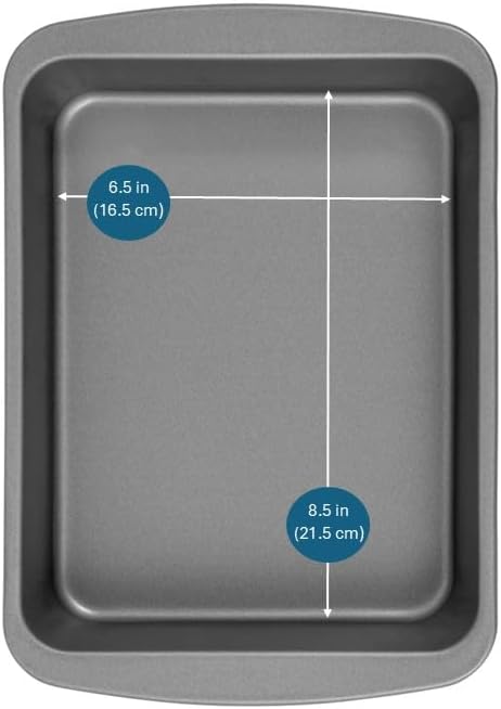 OvenStuff Nonstick Toaster Oven Bake & Roast Pans, 8.4-inch x 6.4-inch x 1.7-inch, Set of Two, Grey