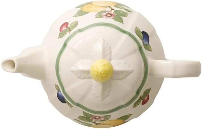 Villeroy & Boch French Garden Fleurence Teapot, 34 oz, Premium Porcelain, White/Multicolored