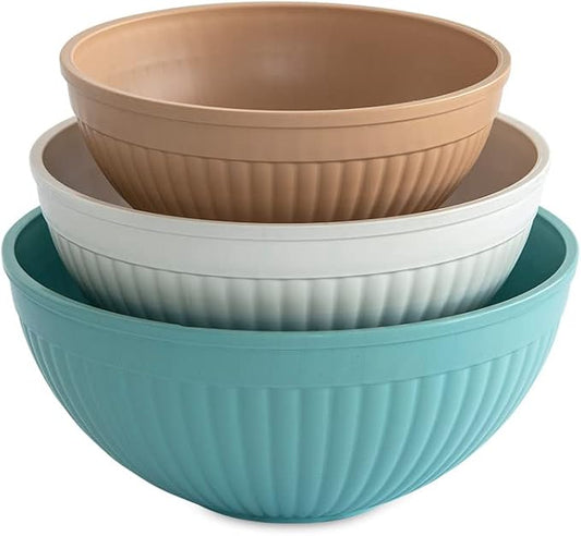 Nordic Ware Prep and Serve Mixing Bowls Set, 3-Piece, Earth-Tones