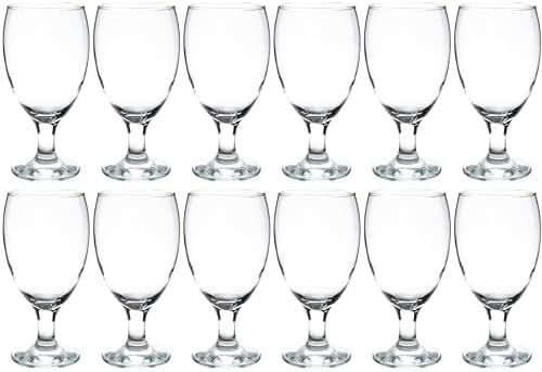 Vikko Classic Goblet Party Glasses, 20 Ounce Iced Tea and Water Goblets, Set of 12, Dishwasher Safe Durable Glassware