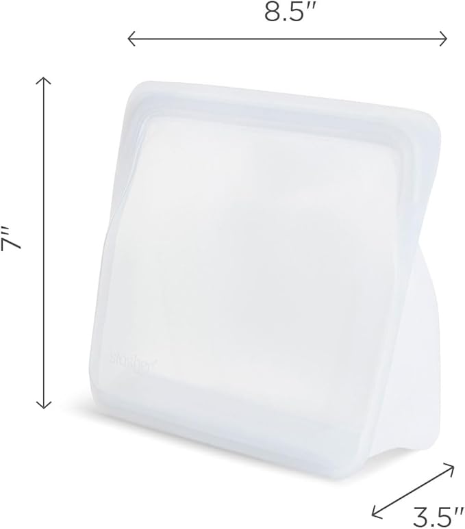 Stasher Premium Silicone Reusable Food Storage Stand-Up Mid Bag, Deep Ocean, Microwave, Sous Vide, Dishwasher, Oven and Freezer Safe, BPA Free, Leak-free, Eco-friendly, 56 Oz