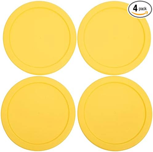 2 Cup/470 mL Yellow Replacement Lids/Covers for Pyrex 7200-PC, 2 Cup/16oz Anchor Hocking & Klare Ware Storage Bowls *Lids Only* - *Glass Container Not Included* (4 Pack, Yellow)