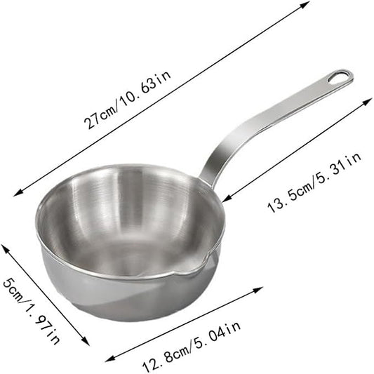 Butter Warmer Pot, Milk Warmer Pot with Pour Spouts, Pan Sauce Pan Stainless Steel Small Milk Saucepan, Stainless Steel Chocolate
