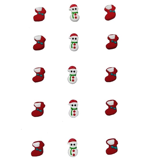 Christmas Sprinkles Icing Decoration for Cupcake Decorating, Christmas Stocking Cake Decoration, Edible Christmas Snowman Cake Cupcake Topper for Baking Cookie Ice Cream Candy Decoration