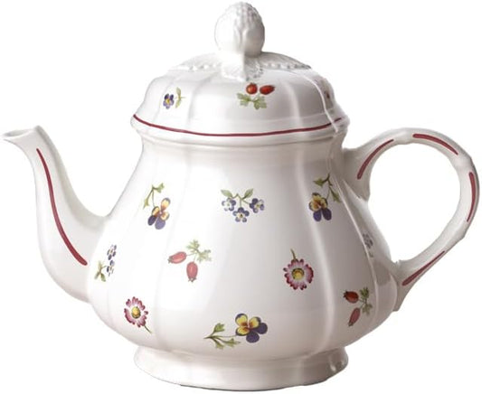 Villeroy & Boch Petite Fleur Teapot with Lid, 34 oz, Premium Porcelain, Multicolor