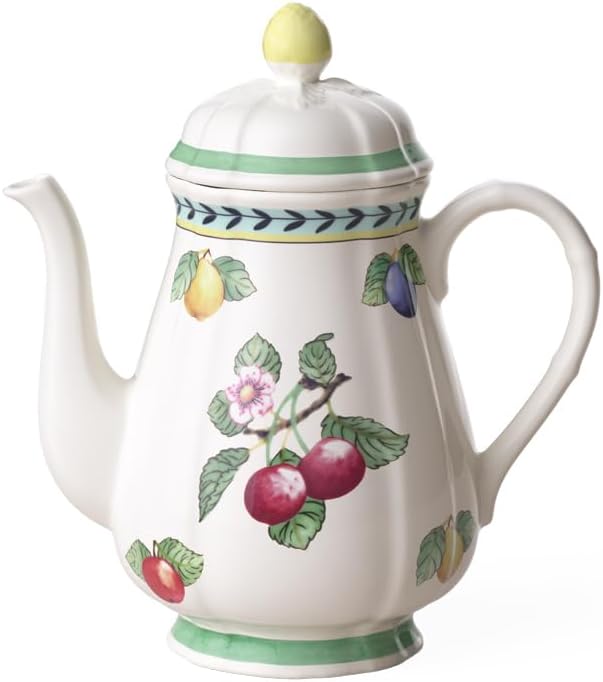 Villeroy & Boch French Garden Fleurence Coffeepot, 42.25 oz, Premium Porcelain, White/Multicolored