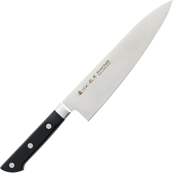 Chef Knife, 8.2 Inch Japanese knife, 濃州正宗作, Stainless steel, Black Handle, Kitchen knife, HOUCHO