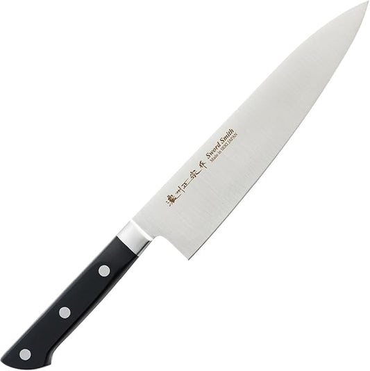 Chef Knife, 8.2 Inch Japanese knife, 濃州正宗作, Stainless steel, Black Handle, Kitchen knife, HOUCHO