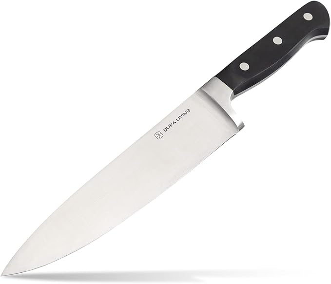 8 Inch Professional Chef Knife – High Carbon Stainless Steel, Razor-Sharp, Versatile Cooking & Cutting Kitchen Knife, Ergonomic Handle, Sleek Black Design