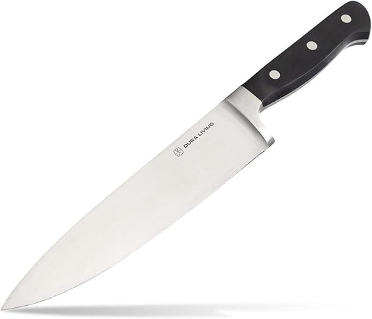 8 Inch Professional Chef Knife – High Carbon Stainless Steel, Razor-Sharp, Versatile Cooking & Cutting Kitchen Knife, Ergonomic Handle, Sleek Black Design