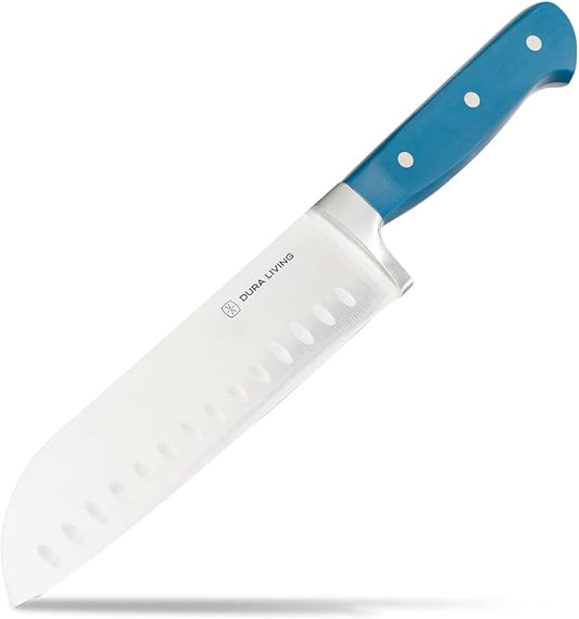 7-Inch Santoku Knife - Razor-Sharp High-Carbon Stainless Steel Blade, Forged Ergonomic Riveted Handle, Chef Knife for Chopping, Slicing & Dicing, Multipurpose Kitchen Knife, Home Chef