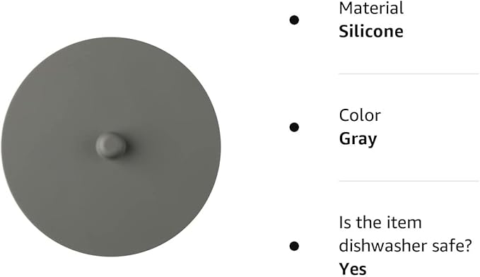 Carrotez 2 Pack Silicone Cup Cover Lids, 4.3 Inch Mug Covers, Reusable Silicone Coffee and Tea Cup Lids - Grey