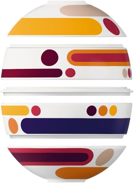 Villeroy & Boch Iconic Collection La Petite Boule Miami, Premium Porcelain, Made in Germany, Dishwasher-Safe, Microwave-Safe, 5-Piece Snacking Set, Decorative Object, 5.5 in Diameter, Multicolored