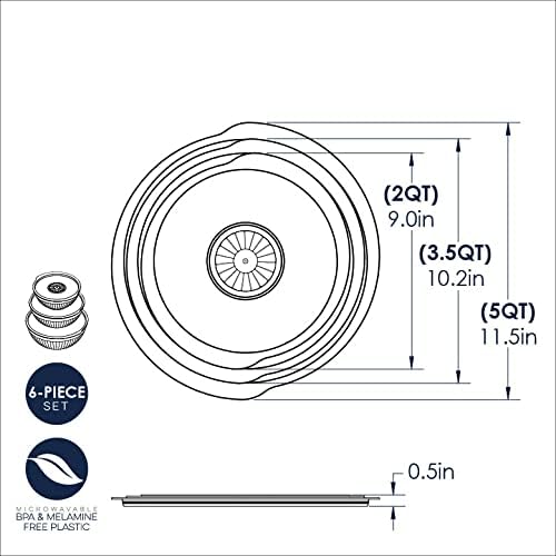 Nordic Ware Prep and Serve Mixing Bowls Set, 6-Piece, Earth-Tones