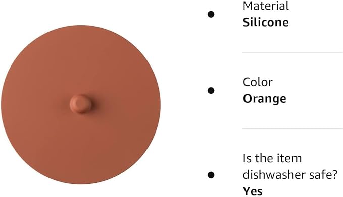 Carrotez 2 Pack Silicone Cup Cover Lids, 4.3 Inch Mug Covers, Reusable Silicone Coffee and Tea Cup Lids - Orange