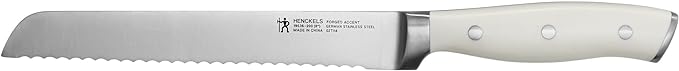 HENCKELS Forged Accent Razor-Sharp 8-inch Bread Knife, Cake Knife, White Handle, German Engineered Informed by 100+ Years of Mastery
