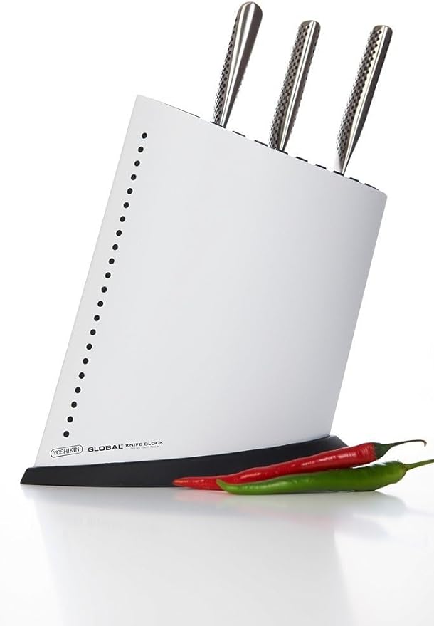Global GKB-52/CW, 10 Slot Knife Block, White