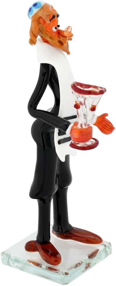 Glass Of Venice Murano Glass Rabbi with Kiddush Cup