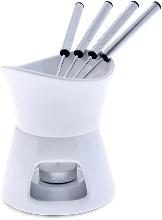 Swissmar Glow 7 Piece Chocolate Fondue Set, White