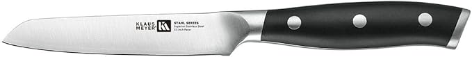 Stahl 3.5 inch Paring Knife High Carbon Exclusive German Steel Fruit Knife, Small Kitchen Knife with Ergonomic Handle (Black)