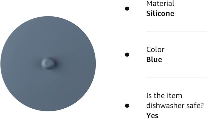 Carrotez 2 Pack Silicone Cup Cover Lids, 4.3 Inch Mug Covers, Reusable Silicone Coffee and Tea Cup Lids - Blue