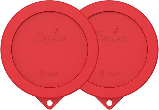 SOPHICO Silicone Replacement Lids for Pyrex Sculpted Glass & Tinted Glass Bowls Mixing Bowls, Lids For 7401-s 3-Cup(Container not included)