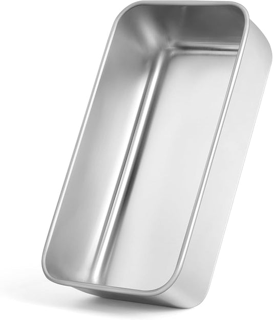 Leonyo Loaf Pan for Baking Bread, 9IN x 5IN Stainless Steel Bread Loaf Pan for Homemade Meatloaf, Cakes, Brownies, Lasagnas, Dishwasher Oven Safe
