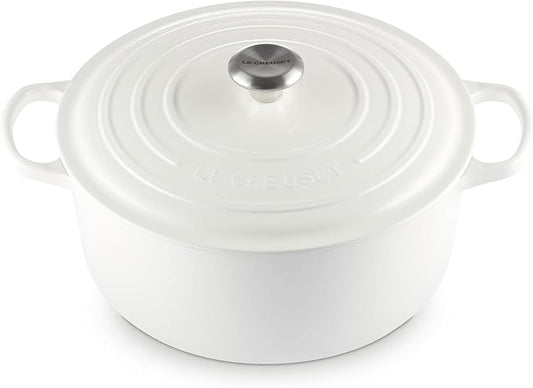 Le Creuset Enameled Cast Iron Signature Round Dutch Oven, 9 qt., White
