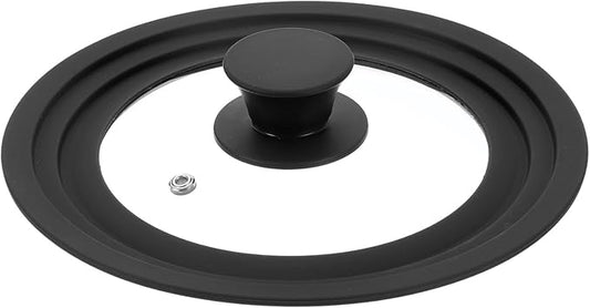 uxcell 1Pcs Universal Lid for Pot Fit 6.5, 7, 8 Inch Diameter Cookware, Replacement Pan Lids with Heat Resistant Silicone Rim, Steam Vent Pan Lid for Pots, Frying Pans, Skillets, Black