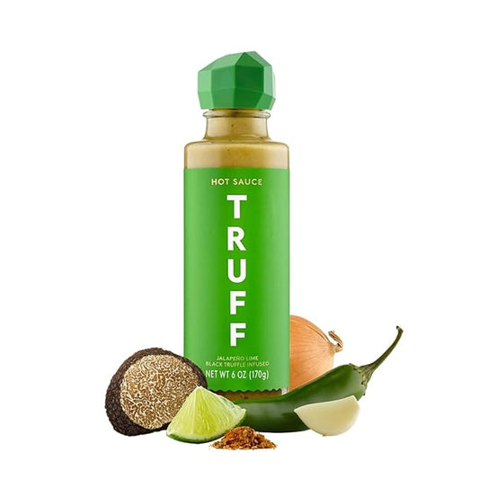 TRUFF Jalapeño Lime Hot Sauce, Gourmet Hot Sauce with Black Winter Truffles, Green Jalapeño Peppers, Black Truffle Oil, Unique Flavor Experience in a Bottle, 6 oz.