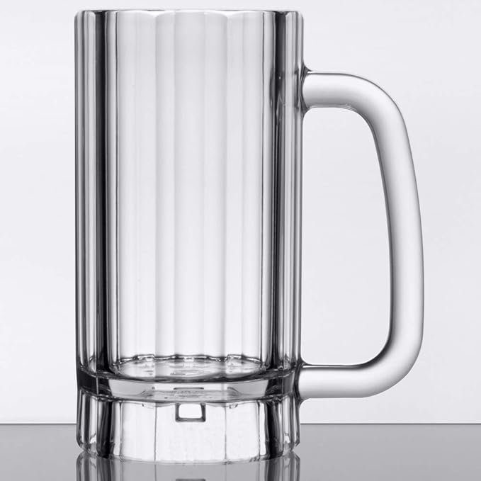 G.E.T. 00086-1-SAN-CL Shatter-Resistant Plastic Beer Mug / Stein, 16 Ounce, BPA Free (Set of 4)