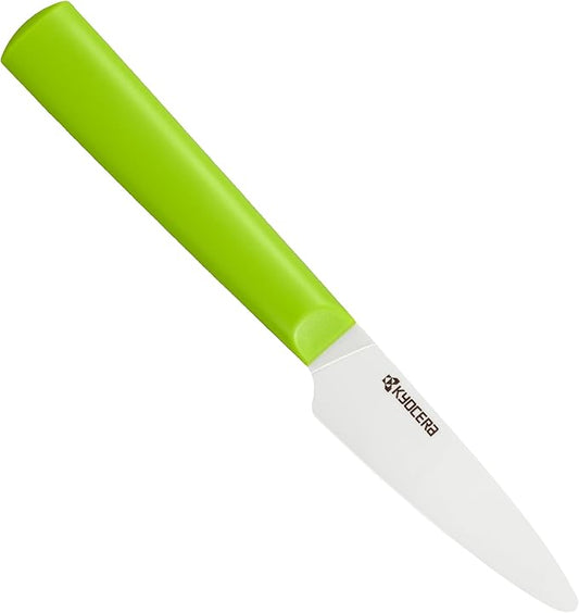 KYOCERA INNOVATIONwhite 3" Ceramic Paring Knife - White Z212 Blade with Non-Slip Green Handle