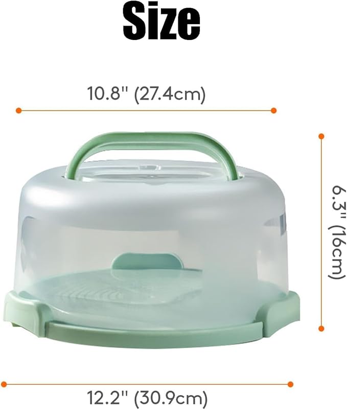 Cake Carrier With Lid And Handle, Bpa-Free Cake Holder With Lid For 10 Inch Round Carrier, 10pcs Round Golden Cake Boards With Container Carrying Bag