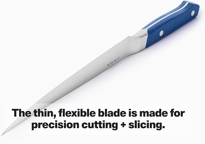 Misen 7.5" Stainless Steel Fillet Knife – Flexible Blade for Precision Fish Filleting & Meat Trimming - High-Carbon Steel for Long-Lasting Sharpness – Ergonomic Handle for Control – Black