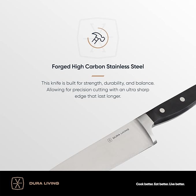 7-Inch Santoku Knife - Razor-Sharp High-Carbon Stainless Steel Blade, Forged Ergonomic Riveted Handle, Chef Knife for Chopping, Slicing & Dicing, Multipurpose Kitchen Knife, Home Chef