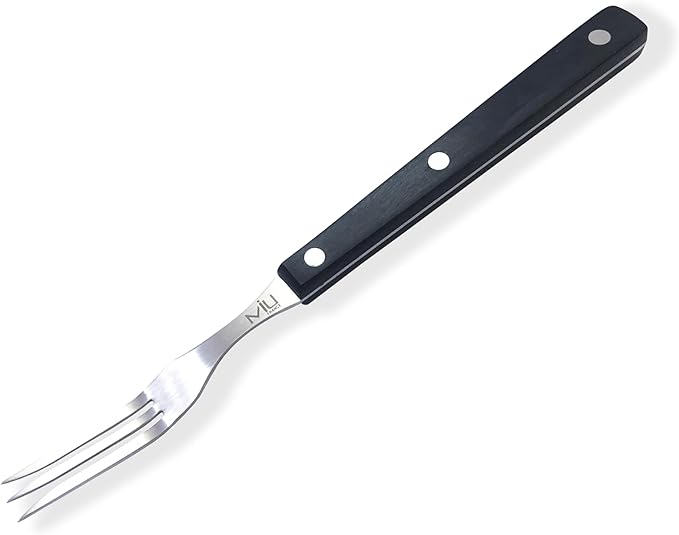 WALLFARM Granny Fork 10" 3-Tine - Pro-Grade Stainless Steel - Heat-Resistant BBQ Meat Fork - Ideal for Serving, Cooking, Turning, Roasting, Shredding, Barbecue