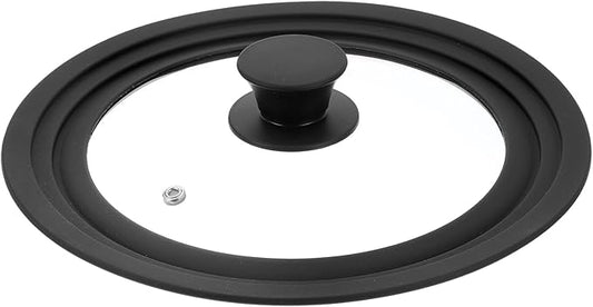 uxcell 1Pcs Universal Lid for Pot Fit 8, 8.5, 9.5 Inch Diameter Cookware, Replacement Pan Lids with Heat Resistant Silicone Rim, Steam Vent Pan Lid for Pots, Frying Pans, Skillets, Black