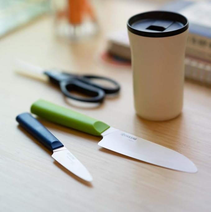 KYOCERA INNOVATIONwhite 3" Ceramic Paring Knife - White Z212 Blade with Non-Slip Blue Handle