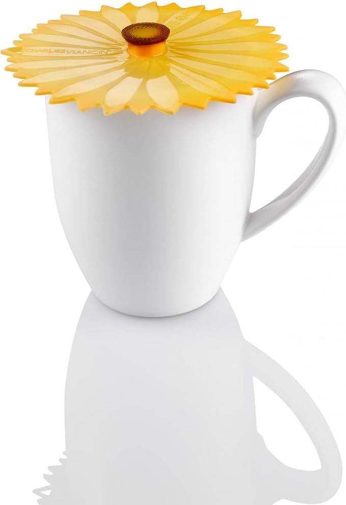 Charles Viancin - Sunflower Silicone Lid for Food Storage and Cooking - 9''/23cm - Airtight Seal on Any Smooth Rim Surface - BPA-Free - Oven, Microwave, Freezer, Stovetop and Dishwasher Safe