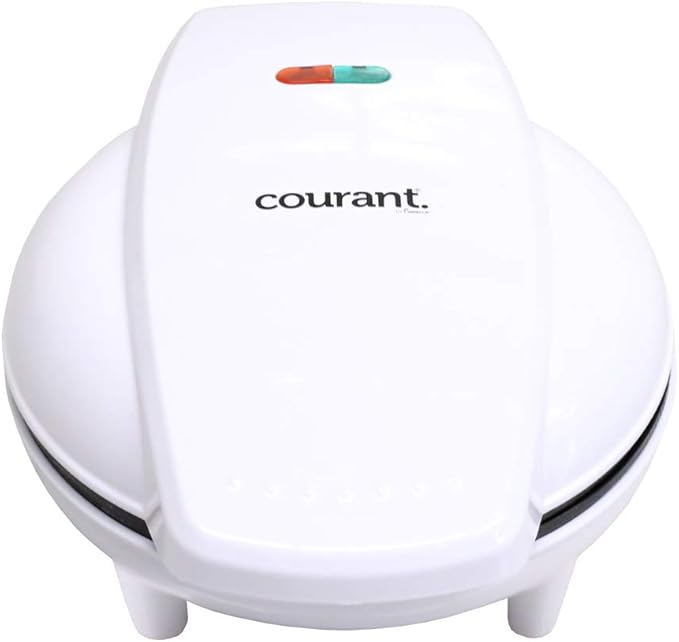 Courant Mini Donut Maker Machine for Holiday, Kid-Friendly, Breakfast or Snack, Desserts & More with Non-stick Surface, Makes 7 Doughnuts, White