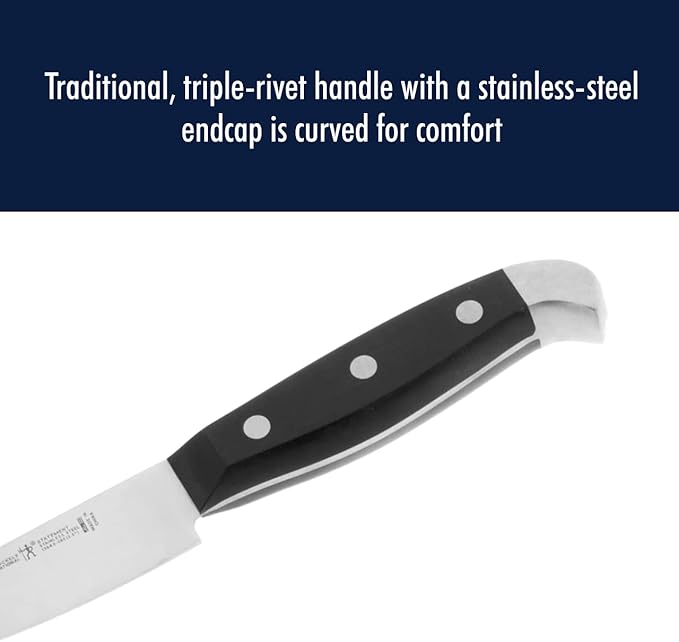 HENCKELS Statement Razor-Sharp 5-inch Compact Chef Knife, German Engineered Informed by 100+ Years of Mastery, Black/Stainless Steel