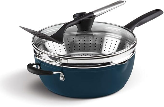 Cuisinart Preferred Pan 4-Pc Set - Nouveau Navy (4.5 Qt. Multi-Purpose Pan w/Cover, Steamer, Slotted Turner)