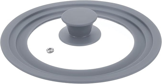 uxcell 1Pcs Universal Lid for Pot Fit 6.5, 7, 8 Inch Diameter Cookware, Replacement Pan Lids with Heat Resistant Silicone Rim, Steam Vent Pan Lid for Pots, Frying Pans, Skillets, Gray