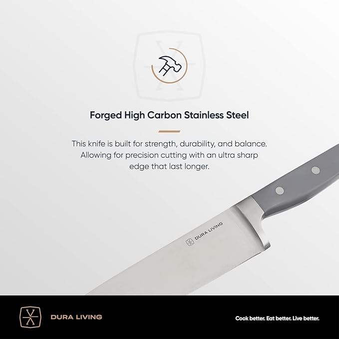 7-Inch Santoku Knife - Razor-Sharp High-Carbon Stainless Steel Blade, Forged Ergonomic Riveted Handle, Chef Knife for Chopping, Slicing & Dicing, Multipurpose Kitchen Knife, Home Chef