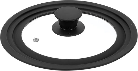 uxcell 1Pcs Universal Lid for Pot Fit 7, 8, 8.5 Inch Diameter Cookware, Replacement Pan Lids with Heat Resistant Silicone Rim, Steam Vent Pan Lid for Pots, Frying Pans, Skillets, Black