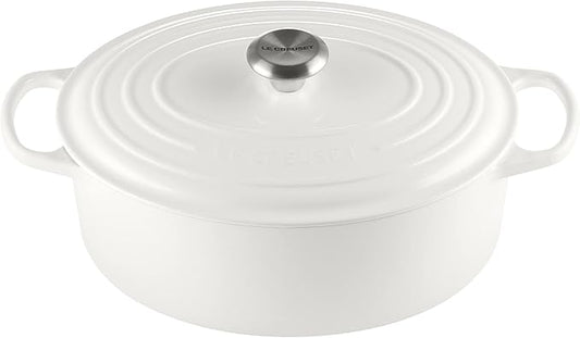 Le Creuset Enameled Cast Iron Signature Oval Dutch Oven, 6.75 qt., White